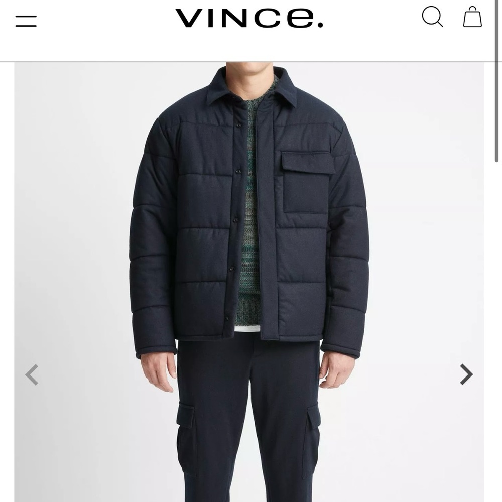 VINCE Men’s Wool Quilted Oversized Puffer Jacket XL